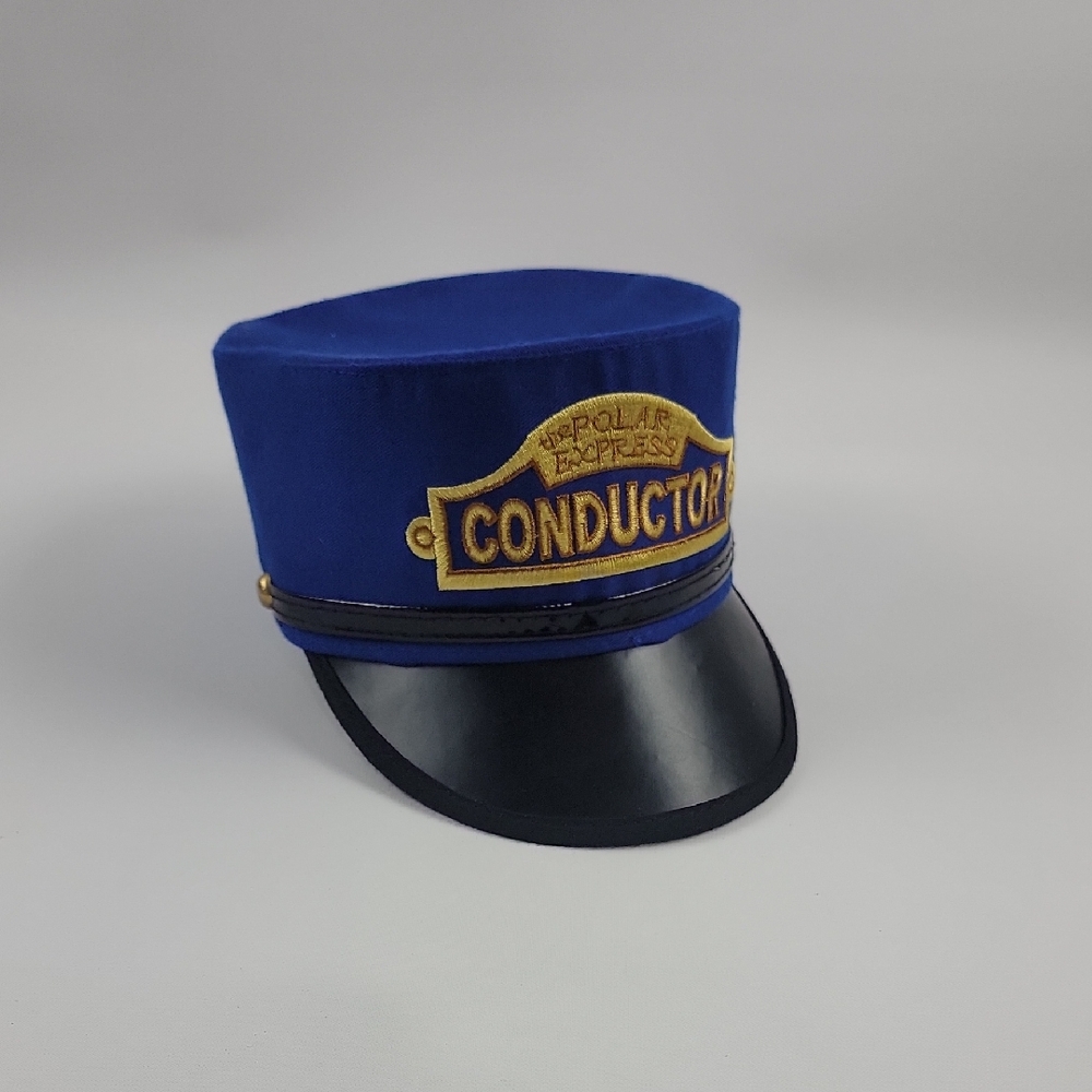 Blue Conductor Hat with Gold Embroidery The Polor Express Train Youth